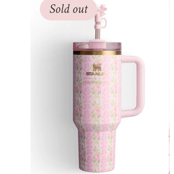 BUNDLE Stanley x loveshackfancy 40oz quencher cup & 20 oz all day slim bottle - Picture 13 of 14
